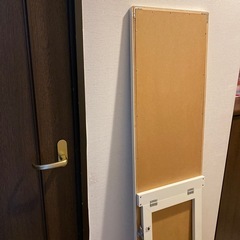 天然木ホワイトスタンドミラーの画像