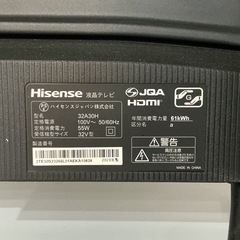 1点物🥺✨Hisense 2023年製 32A30H 32型 黒　 テレビの画像