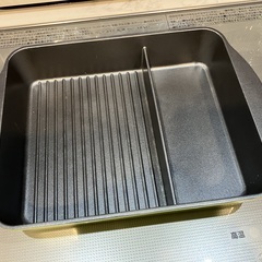 スクエアパン　四角いフライパン　溝付きグリルパン（グリーン）の画像