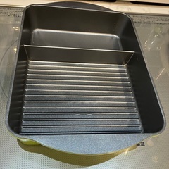 スクエアパン　四角いフライパン　溝付きグリルパン（グリーン）の画像