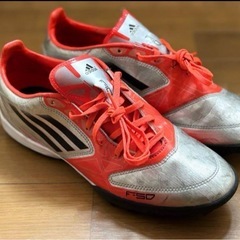 adidas アディダス　サッカーシューズ  シルバー/レッド　26cmの画像