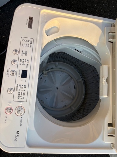 洗濯機，2021年。山田電機.12000円。4.5kg