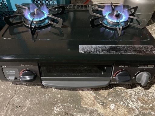 リンナイ　21年製　プロパンガスコンロ　LPガス　屋外分解洗剤清掃済み