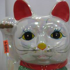 招き猫　貯金箱　右手上げ　特大　高さ41㎝　千客万来　開運招福　商売繁盛　まねき猫　置物　縁起物　インテリアの画像
