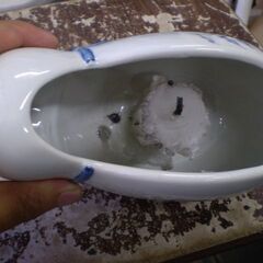 ひょうたん陶器　蝋燭たてに使っていたみたいです。の画像