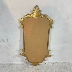 ◆🔶送料無料・設置無料有り🔶◆イタリア製 壁掛けミラー 中古家具ゴールド エレガント 姫系 鏡の画像