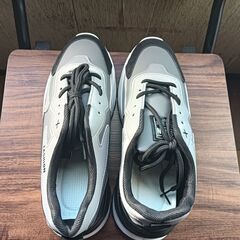 新品 25cm メンズ スニーカー グレー 厚底 男女兼用 シューズ  識別番号:【N207-S】の画像