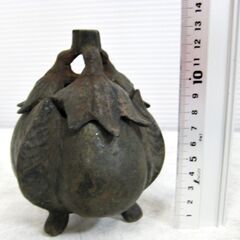 茄子　香炉　三茄子　置物　オブジェ　三足香炉　香道具　縁起物　レトロ　インテリア　福茄子　時代物　ナスの画像