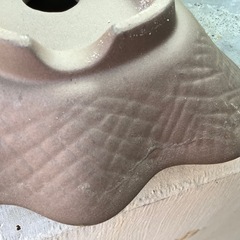 鉢　盆栽鉢　萬古焼 木目変型木の葉鉢 ウ泥　山野草鉢　2点の画像
