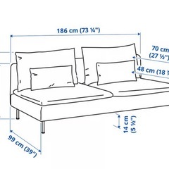 🛋️ IKEA ソーデルハムン ソファ トネルードグレー – ゆったりサイズでおしゃれデザイン 📦【配達可能】の画像
