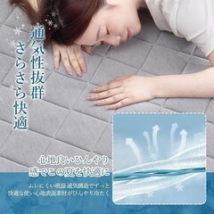 未使用　夏用ラグマット カーペット 接触冷感 Q-MAX 0.38 冷感ラグ 190x240cm(約3畳)ひんやりラグ 吸湿速乾 洗える 滑り止め付 24時間持続制菌消臭の画像