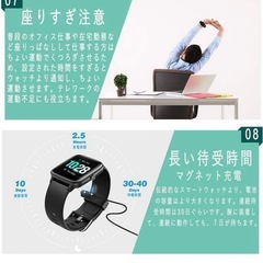 スマートウォッチ色3:種類ブラック、グレー、グリーンの画像