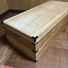 衣装箱 2段 和洋服収納 桐箱 蓋つき 衣装ケース 140x40x30cmの画像