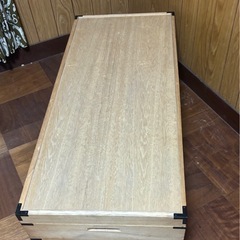 衣装箱 2段 和洋服収納 桐箱 蓋つき 衣装ケース 140x40x30cm  の画像