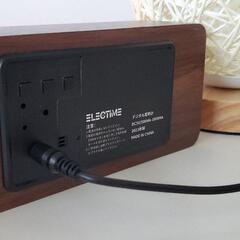 ELECTIME 木製デジタル置時計 温度湿度計付きの画像