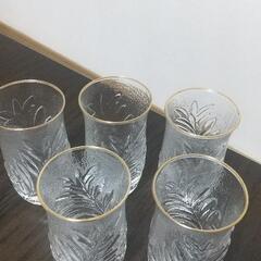 ササキガラス   コップ5客とお皿のセットの画像