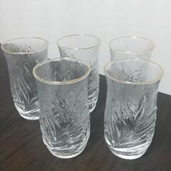 ササキガラス   コップ5客とお皿のセットの画像