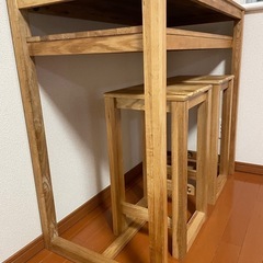 木製カウンターテーブルのみ（イス完売） の画像