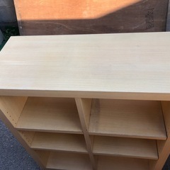 IKEA カラックス シェルフユニット キャスター付き ナチュラル 80cm×35cm×高さ96cmの画像