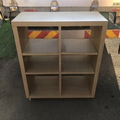 IKEA カラックス シェルフユニット キャスター付き ナチュラル 80cm×35cm×高さ96cmの画像
