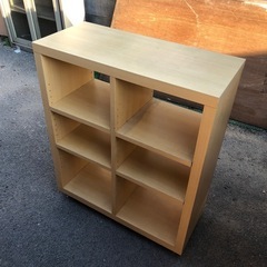 IKEA カラックス シェルフユニット キャスター付き ナチュラル 80cm×35cm×高さ96cmの画像