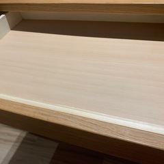 無印良品　木製テーブル（引出付）／オーク材／幅８０ｃｍの画像