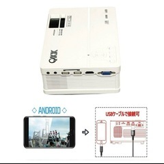 QKK プロジェクター本体 HDMIケーブル付きの画像
