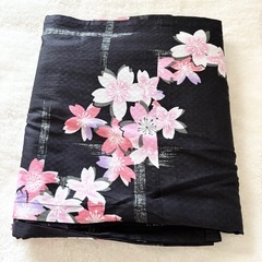 レディース 浴衣 黒 ピンク 桜柄 お祭り 大人の画像