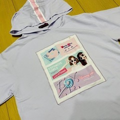 LOVE TOXIC ラブトキシック　半袖薄紫色フード付きパーカーTシャツ　150の画像