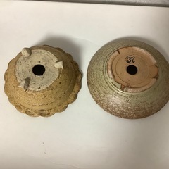 植木鉢　盆栽鉢　野草鉢　波ふち　園芸　2点の画像