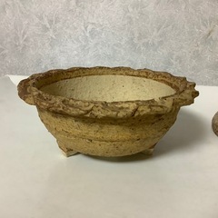 植木鉢　盆栽鉢　野草鉢　波ふち　園芸　2点の画像