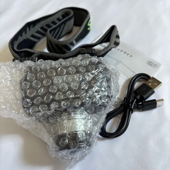 ヘッドライト 充電式 LED アルミ製 軽量 ランプ 小型 コンパクト 防水 防災 アウトドア 夜間 作業の画像