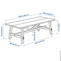 IKEA SKOGSTA ダイニングテーブル 235x100 cmの画像