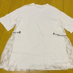 美品　レース付きホワイト半袖　Tシャツ　カットソーの画像