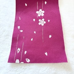 半幅帯 桜 リバーシブル 赤 白 総柄 大人 かわいい 着物 浴衣 レトロモダンの画像