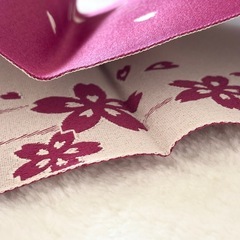 半幅帯 桜 リバーシブル 赤 白 総柄 大人 かわいい 着物 浴衣 レトロモダンの画像