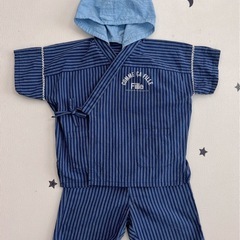 【美品】COMME CA FOSSETTE 甚平90〜100cm ネイビーの画像