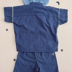 【美品】COMME CA FOSSETTE 甚平90〜100cm ネイビーの画像