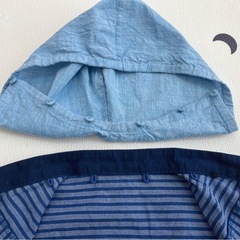 【美品】COMME CA FOSSETTE 甚平90〜100cm ネイビーの画像