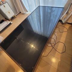収納付W120cmガラステーブルの画像