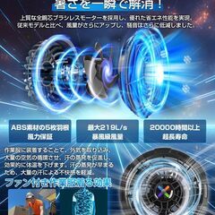 新品未使用【42V超高輸出&2025新登場】ファンバッテリーセット 作業服専用 大容量バッテリー 省エネ PSE認証済 耐水防塵 熱中症対策 屋外 農業 釣り 現場仕事 男女兼用 直径9cmのファンホールに対応の画像