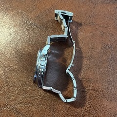 No.20 【SEIKO】クロノグラフ機能付きのブラックダイヤル腕時計 稼働品!の画像