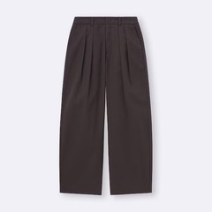 GU ジーユー　チノバレルレッグタックパンツ　ダークブラウン　Sサイズの画像