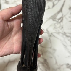 頭像 アフリカ タンザニア 黒檀 彫刻　木彫り エスニック オブジェ2体の画像