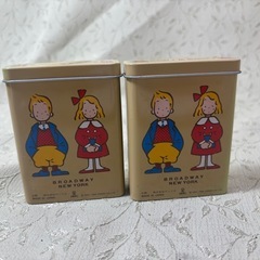 (じ-3) サンリオ Eddy&Emmy 缶 小物入れ 昭和レトロの画像