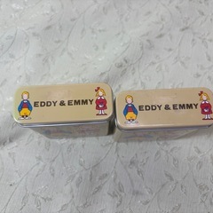 (じ-3) サンリオ Eddy&Emmy 缶 小物入れ 昭和レトロの画像