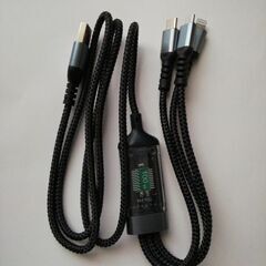 3in1 マルチUSB高速充電ケーブル 　1.2m×2本の画像