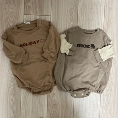 【1着あたり300円以下！】ベビー服9点セットまとめ売り　秋服冬服　70〜80サイズ＊ロンパース、ボディ肌着、ジャンプスーツ、アウター、長袖の画像