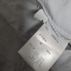 レディース 短め袖 ブラウス L  グレーの画像