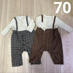 【1着あたり300円以下！】ベビー服9点セットまとめ売り　秋服冬服　70〜80サイズ＊ロンパース、ボディ肌着、ジャンプスーツ、アウター、長袖の画像